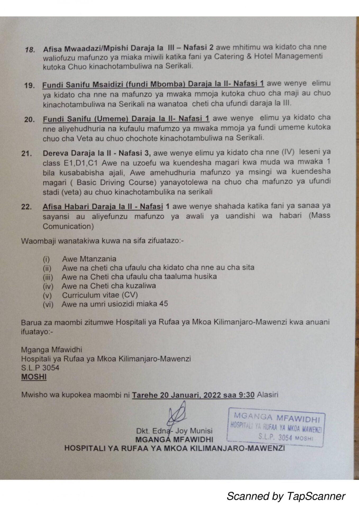 40 Employment Opportunities at Mawenzi Hospital Moshi 2022