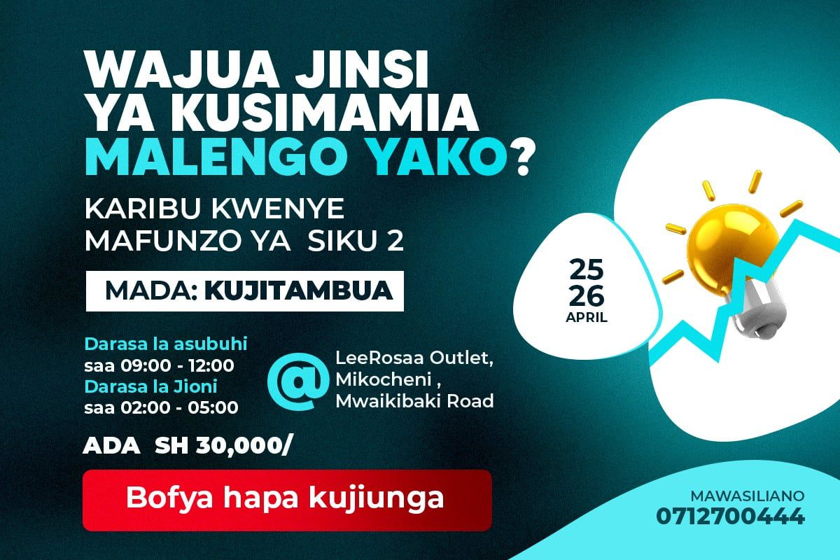 Jinsi ya Kusimamia Malengo Event on 25-26 April 2022