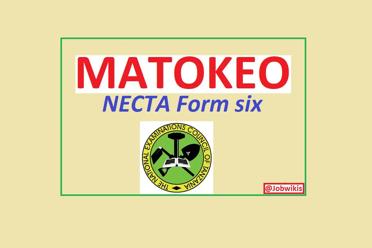 Matokeo ya Kidato Cha sita PDF 2024/2025 | Form Six Results 2024