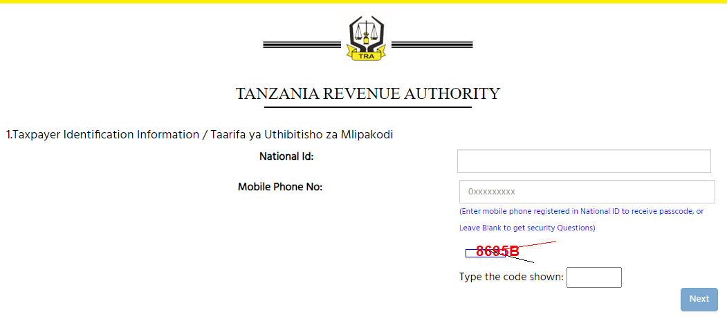 Online tin number Registration TRA | TRA tin number online Login 2023